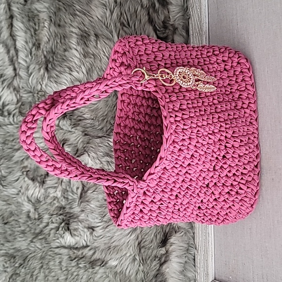 handcrafted Handbags - Handcrafted Pink Woven Tote Bag